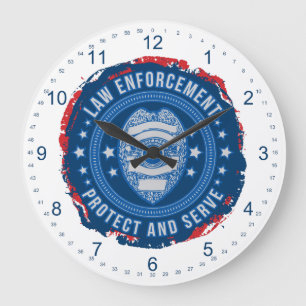 Police Department Seal of Safety Large Clock