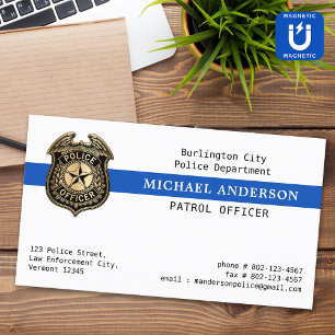 Police Deptartment Custom Law Enforcement Badge Magnetic Business Card