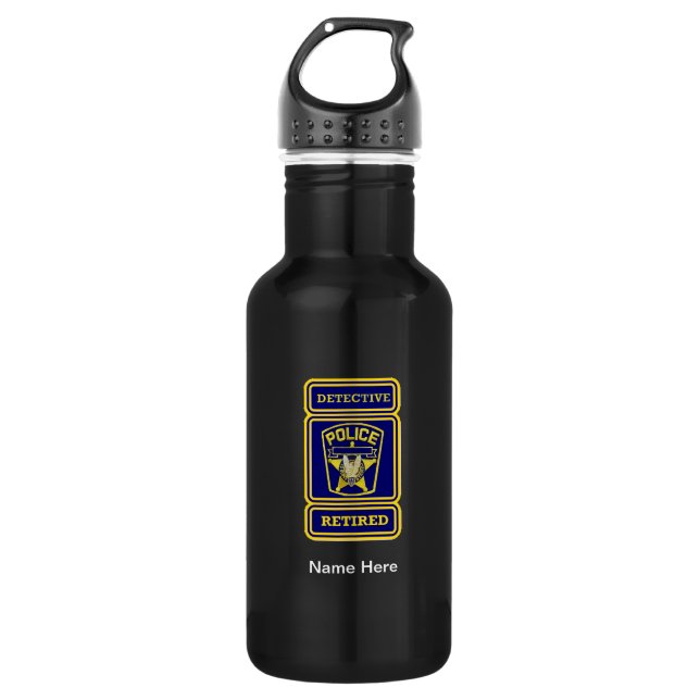 Police Detective Retired Badge 532 Ml Water Bottle (Front)