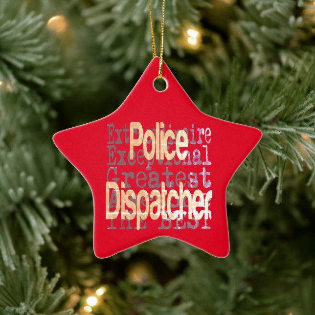 Police Dispatcher Extraordinaire Ceramic Tree Decoration (Tree)