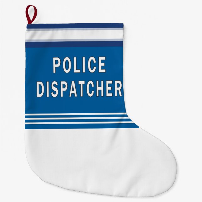 Police Dispatcher Large Christmas Stocking (Front)