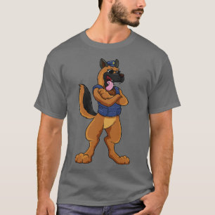 Police dog as police officer with protective vest T-Shirt