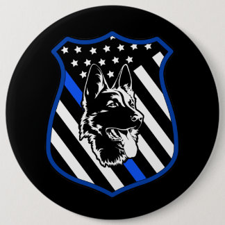 Police Dog Badge Pin Button Larger