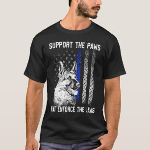 Police Dog German Shepherd US Flag T-Shirt