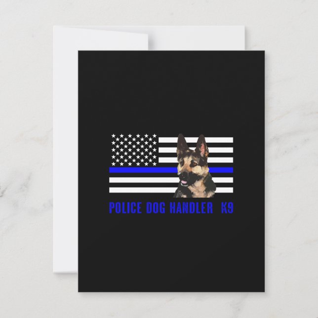 Police Dog Handler Thank You Card (Front)