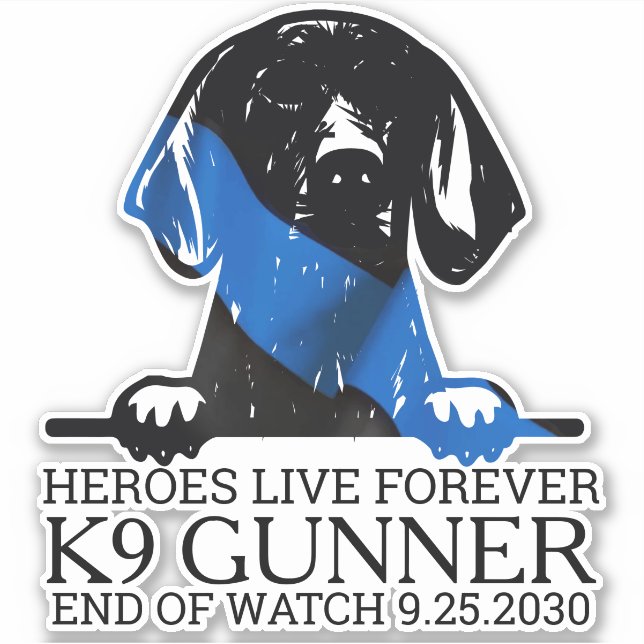 Police Dog K9 Memorial Heroes Live Forever Car (Front)