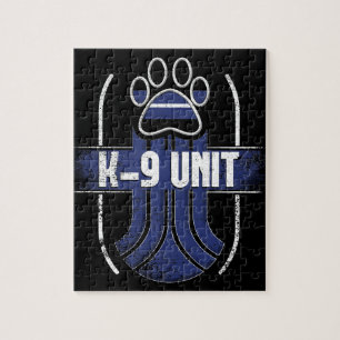 Police Dog K-9 Thin Blue Line Memorial Puzzle