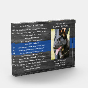 Police Dog Memorial Fallen Officer Police K9 Photo Block