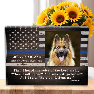 Police Dog Memorial Fallen Officer Police K9 Photo Block