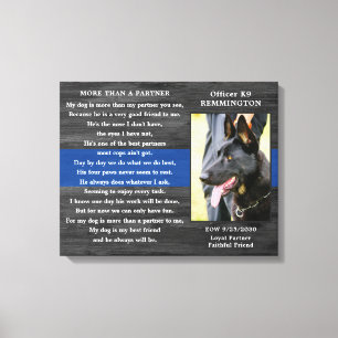 Police Dog Memorial Fallen Officer Police K9 Photo Canvas Print