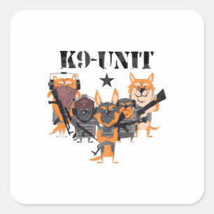 Police Dogs K9 Unit Square Sticker