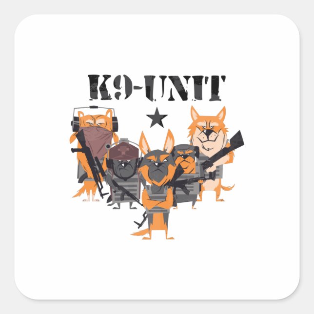 Police Dogs K9 Unit Square Sticker (Front)