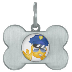 police emoji pet name tag