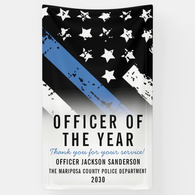 Police Employee of the Year Law Enforcement Banner (Vertical)