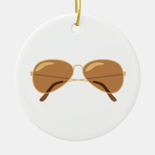 Police Eyeglasses Ceramic Tree Decoration