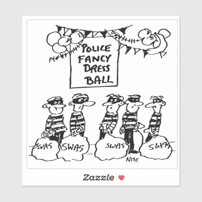 Police Fancy Dress Ball Cartoon. (Sheet)