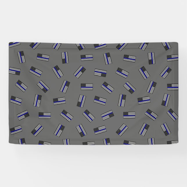 Police Flag Pattern Banner (Horizontal)