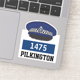 Police Flat Cap with Name & Number Sticker