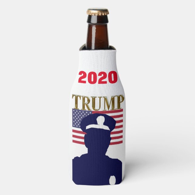POLICE FOR TRUMP BOTTLE COOLER (Bottle Front)