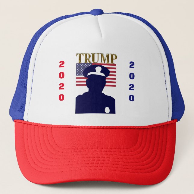 POLICE FOR TRUMP TRUCKER HAT (Front)