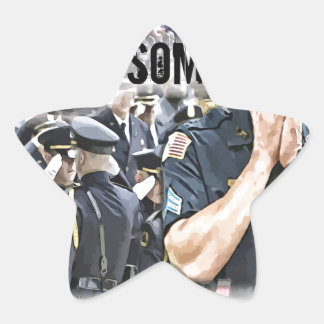 police funeral heros star sticker