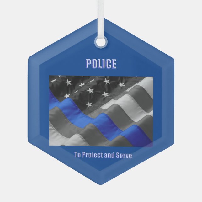 Police Glass Tree Decoration (Front)