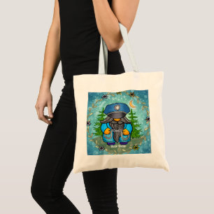 Police gnome tote bag