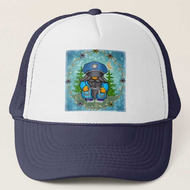 Police gnome  trucker hat (Front)