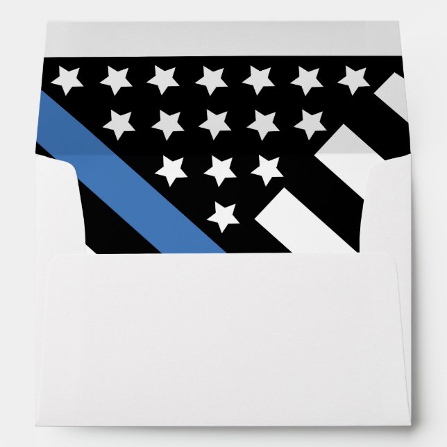 Police Graduation Blue Line Flag Law Enforcement Envelope (Back (Bottom))
