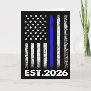 Police Graduation Est 2026 Thin Blue Line Police A Card