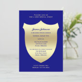 Police Graduation Invitations Badge on Navy (Standing Front)