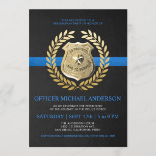 Police Graduation Invitations   Police Badge