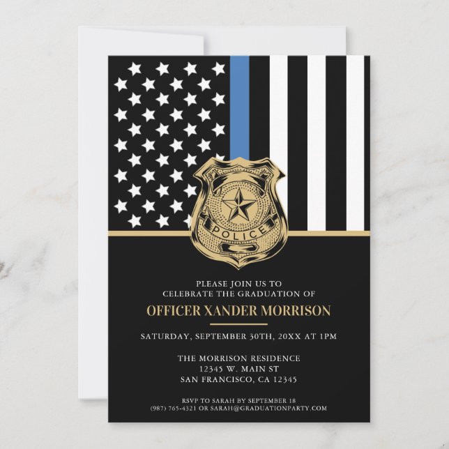 Police Graduation Law Enforcement Academy Invitation (Front)