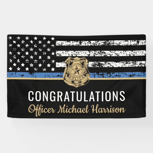 Police Graduation Law Enforcement Officer Party Banner (Horizontal)