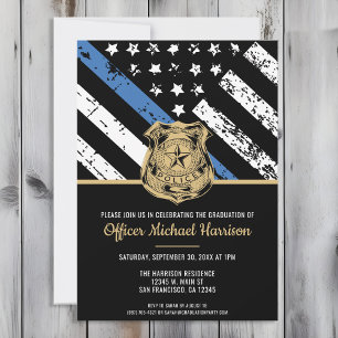 Police Graduation Law Enforcement Officer Party Invitation