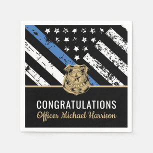 Police Graduation Law Enforcement Officer Party Napkin