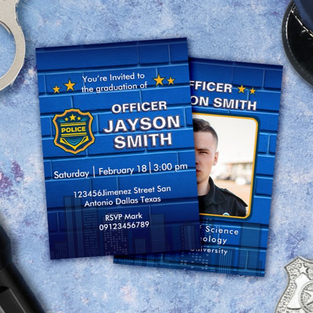 Police Graduation Party with Photo Invitation (Creator Uploaded)