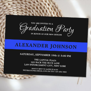 Police Graduation Thin Blue Line Party Invitation