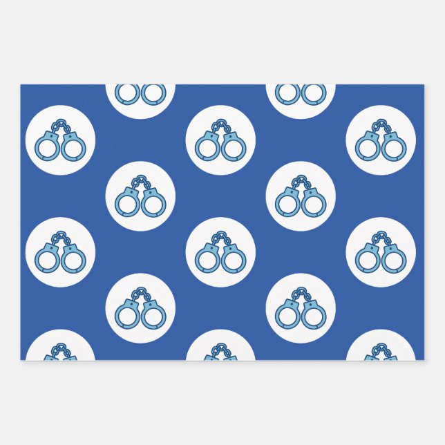 Police Handcuffs Gift Wrapping Paper  (Front)