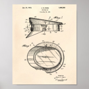 Police Hat 1933 Patent Art - Old Peper Poster