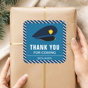 Police Hat Birthday Party Favour Sticker