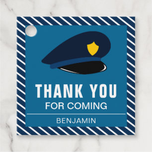 Police Hat Birthday Party Favour Tags