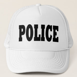Police Hat - black text