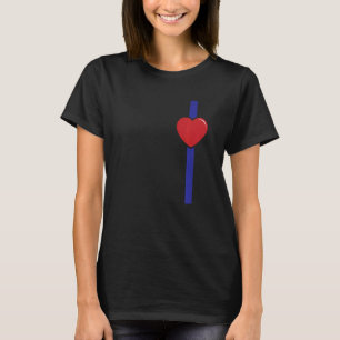 Police Heart Blue Line Valentines Day Love Cop Off T-Shirt
