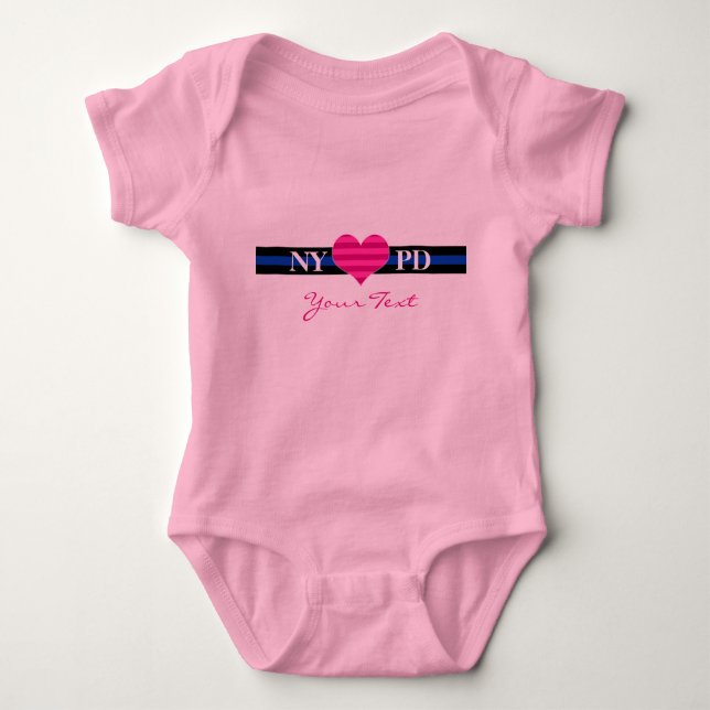 Police Heart Custom Text BABY Bodysuit (Front)