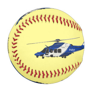 Police helicopter cartoon illustration  baseball