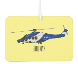 Police helicopter cartoon illustration  car air freshener