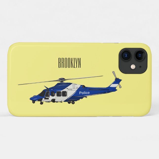 Police helicopter cartoon illustration  Case-Mate iPhone case (Back (Horizontal))