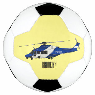 Police helicopter cartoon illustration  football