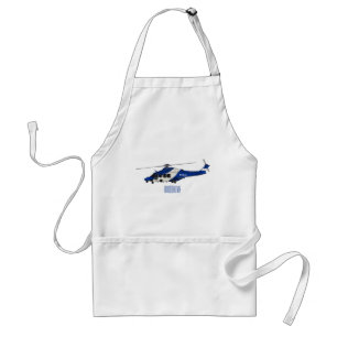 Police helicopter cartoon illustration  standard apron